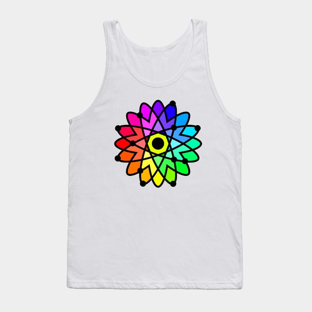 Rainbow Flowers Atom - Sunflowers Tank Top by ArtsoftheHeart